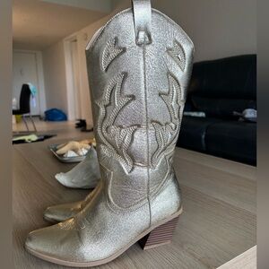 cowboy boots 
gold